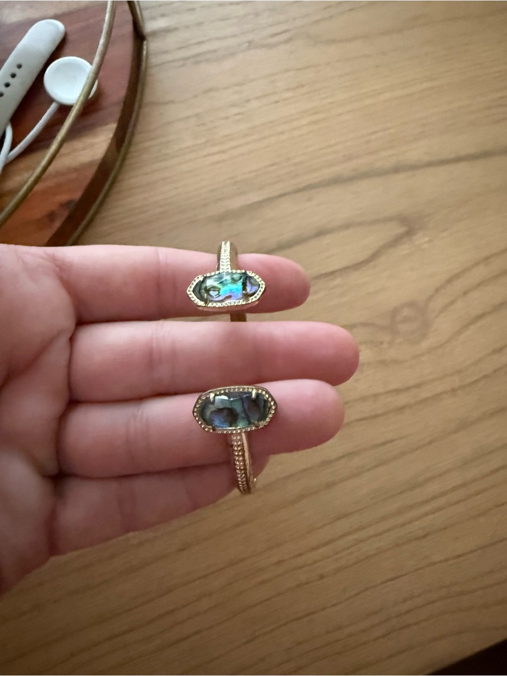 Kendra Scott Gold-Tone Double Abalone Cuff Bracelet - Iridescent Blue-Green